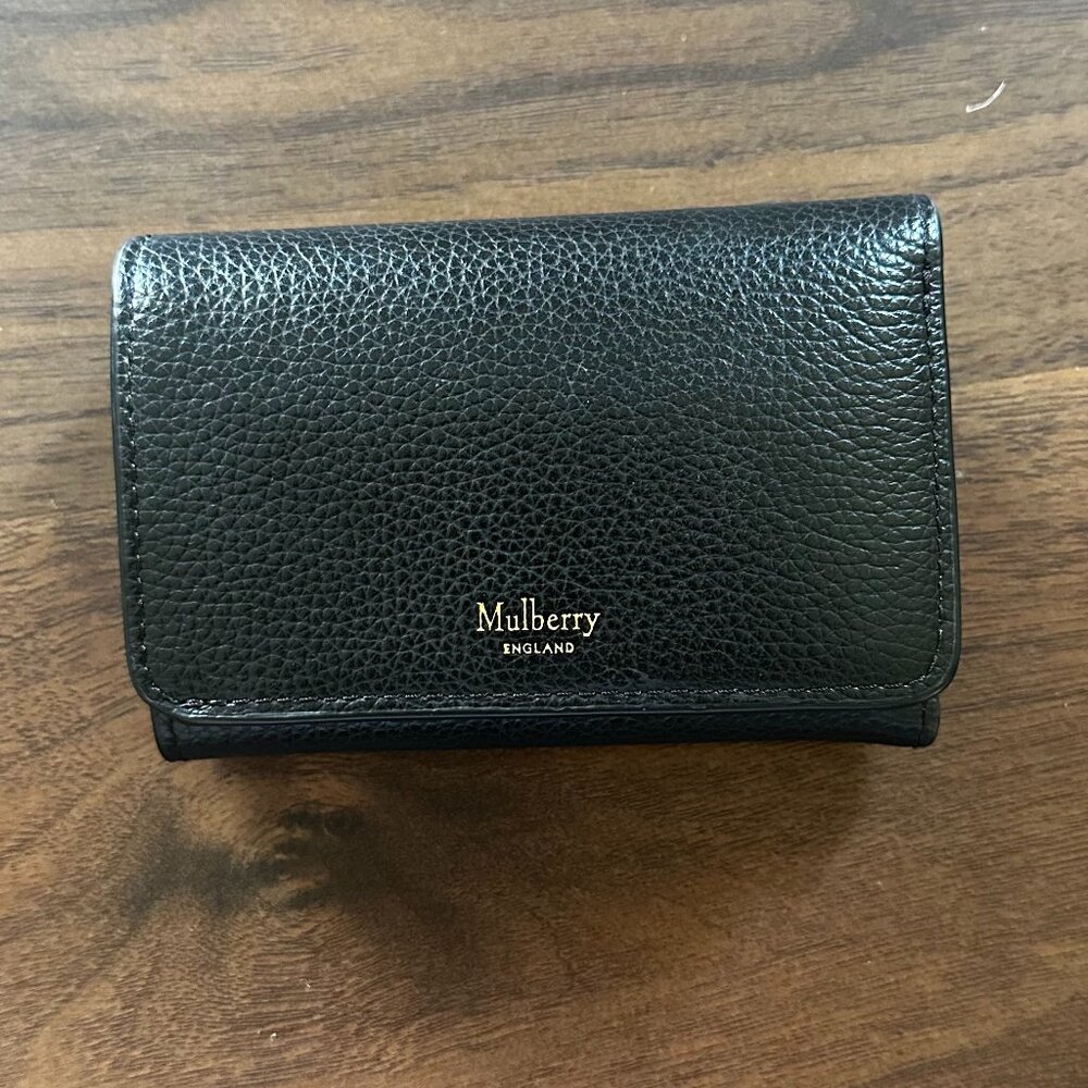 Mulberry Continental Trifold - Black Small Classic Grain